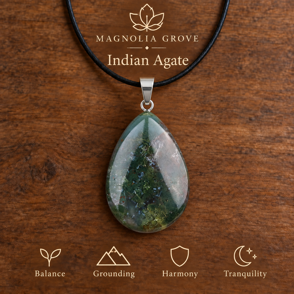 Indian Agate drop pendant — main