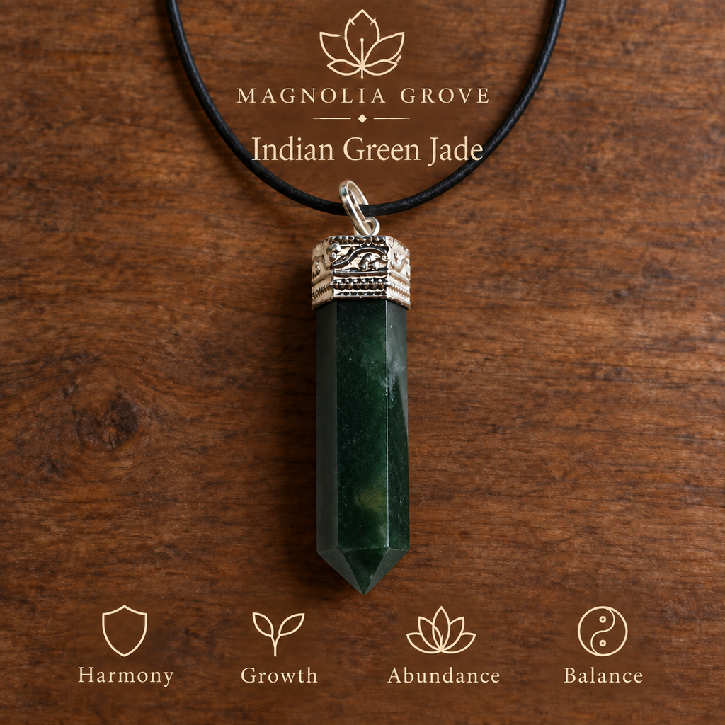 Indian Green Jade pencil pendant — main branded image