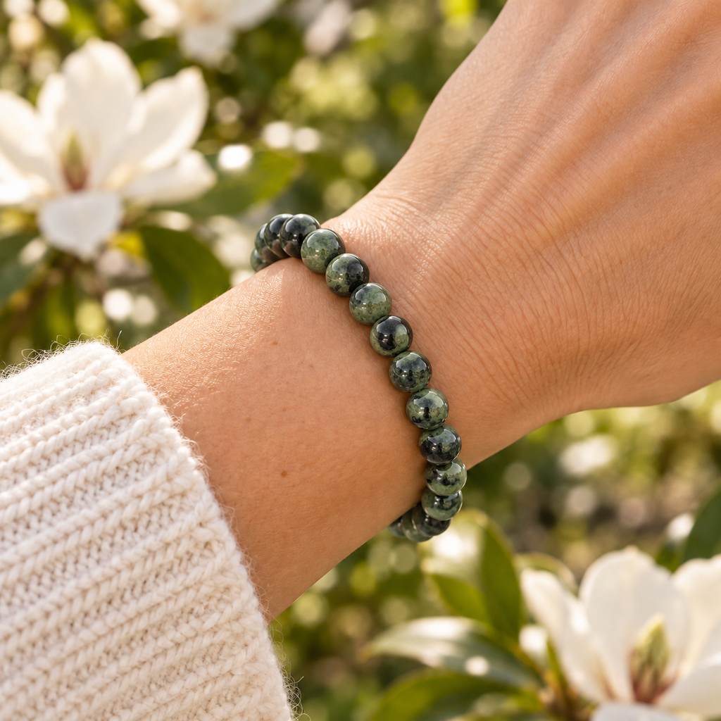 Kambaba Jasper 8mm stretch bracelet wrist