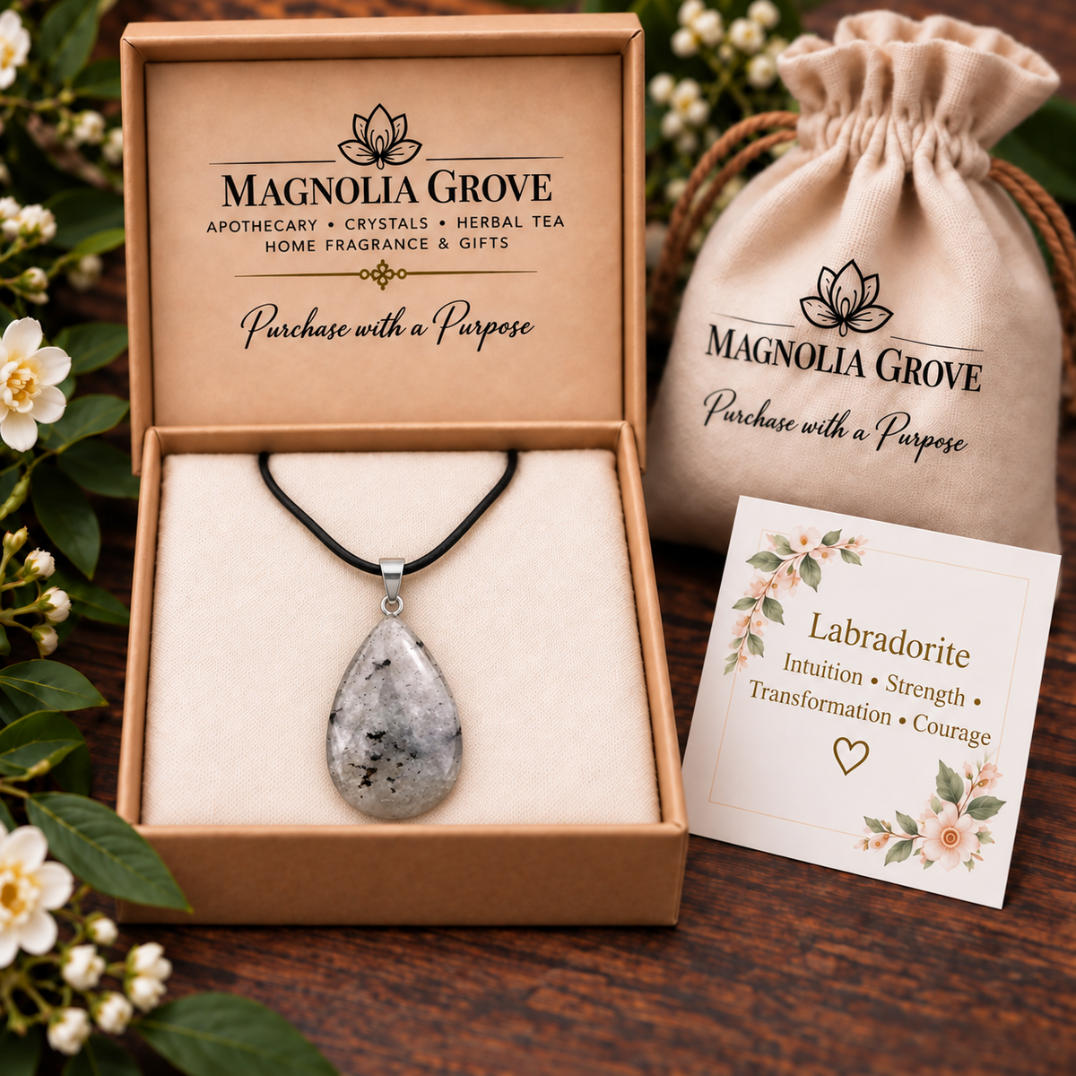 Labradorite drop pendant — gift