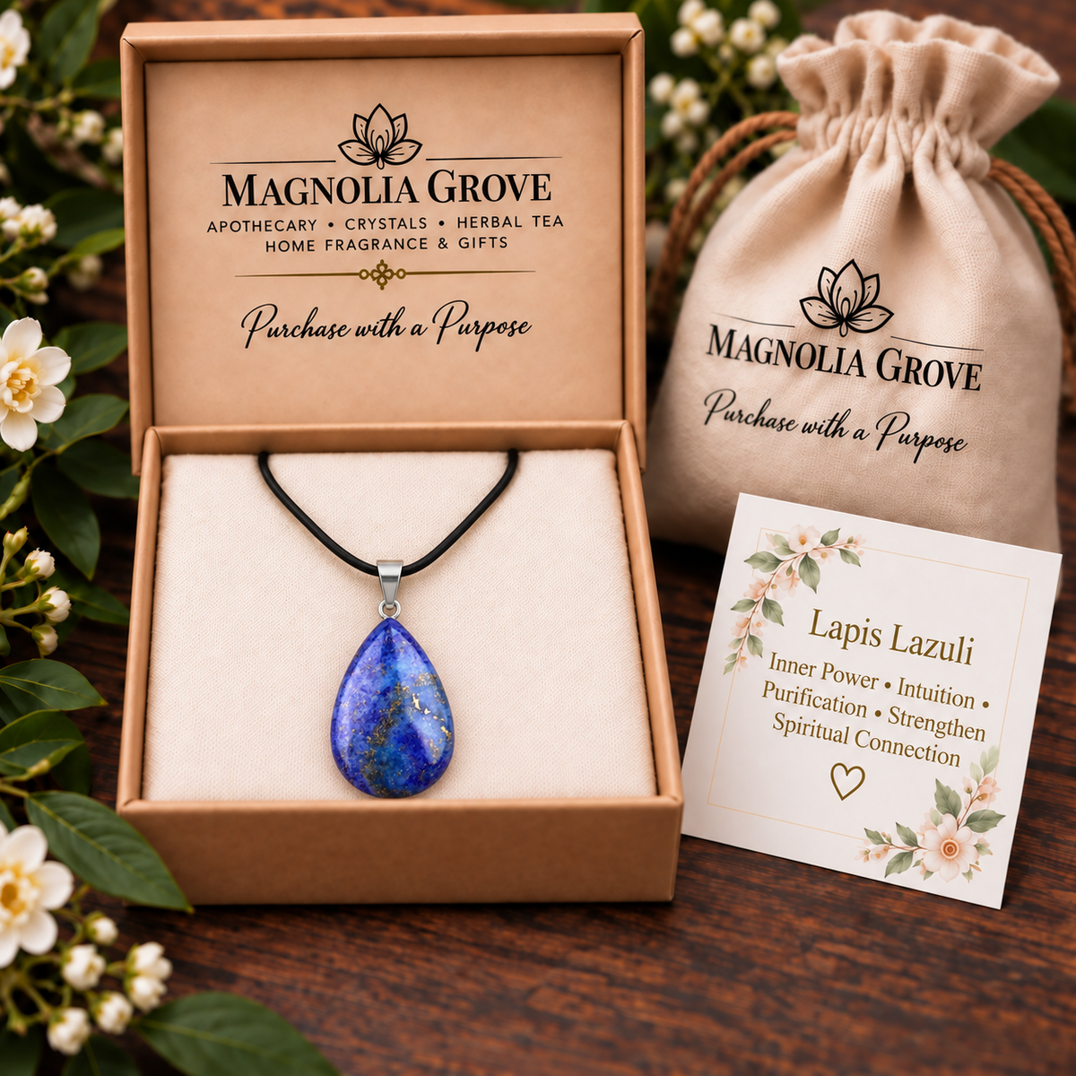 Lapis Lazuli drop pendant — gift