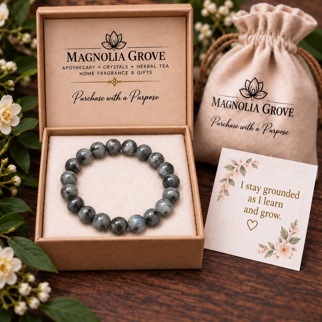 Larvikite 8mm stretch bracelet gift