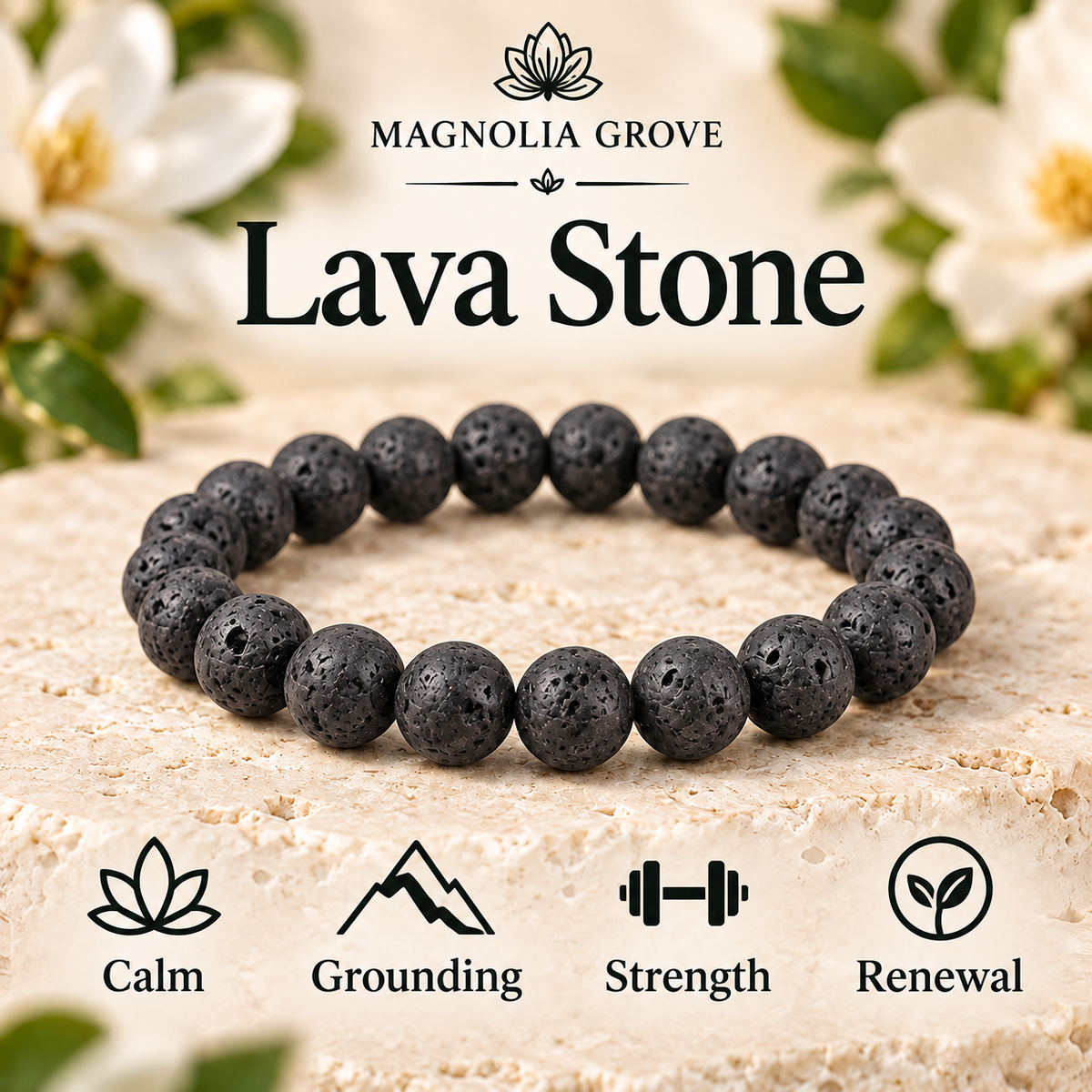 Lava Stone 8mm stretch bracelet hero