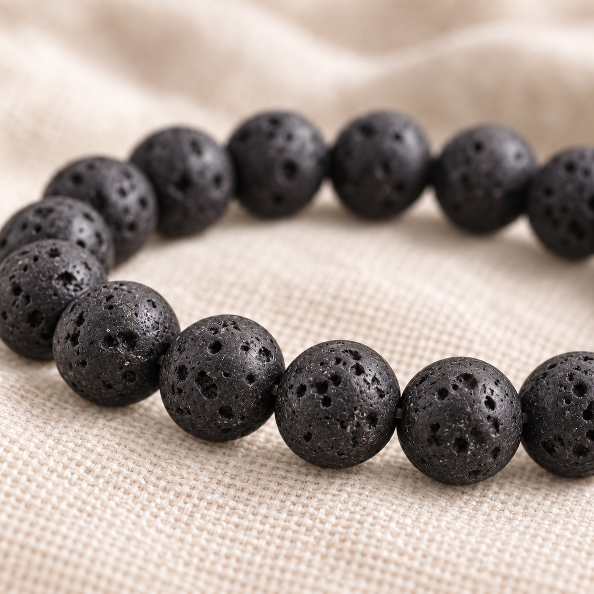 Lava Stone 8mm stretch bracelet macro