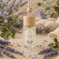Lavender Fields Car Air Freshener — 8 mL glass bottle with wood cap