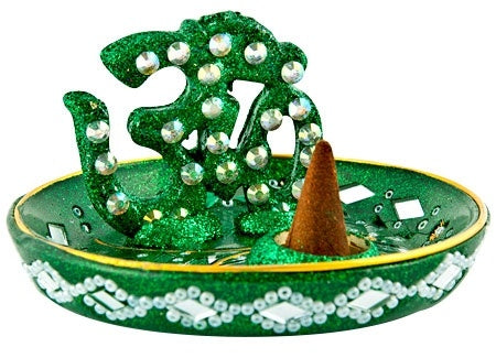 Lacquer Om Symbol Cone & Sticks Burner – 3.5"D – Sold Individually — view 1