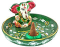 Lacquer Lord Ganesh Symbol Cone & Sticks Burner – 3.5"D – Sold Individually — view 1