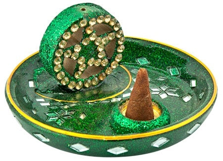 Lacquer Star Symbol Cone & Sticks Burner – 3.5"D – Sold Individually — view 1