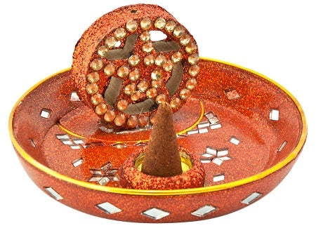 Lacquer Star Symbol Cone & Sticks Burner – 3.5"D – Sold Individually — view 2