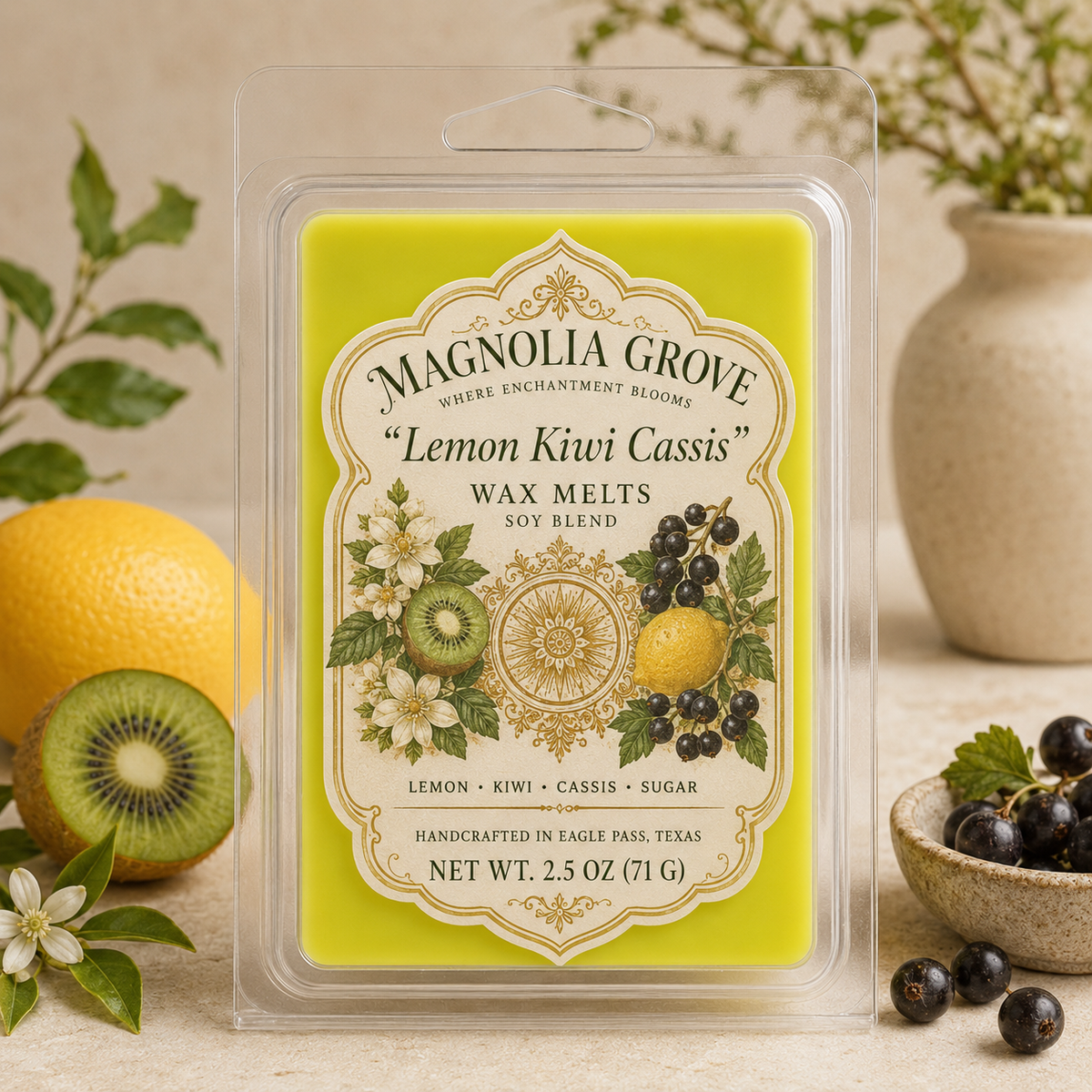 Magnolia Grove Lemon Kiwi Cassis Wax Melts
