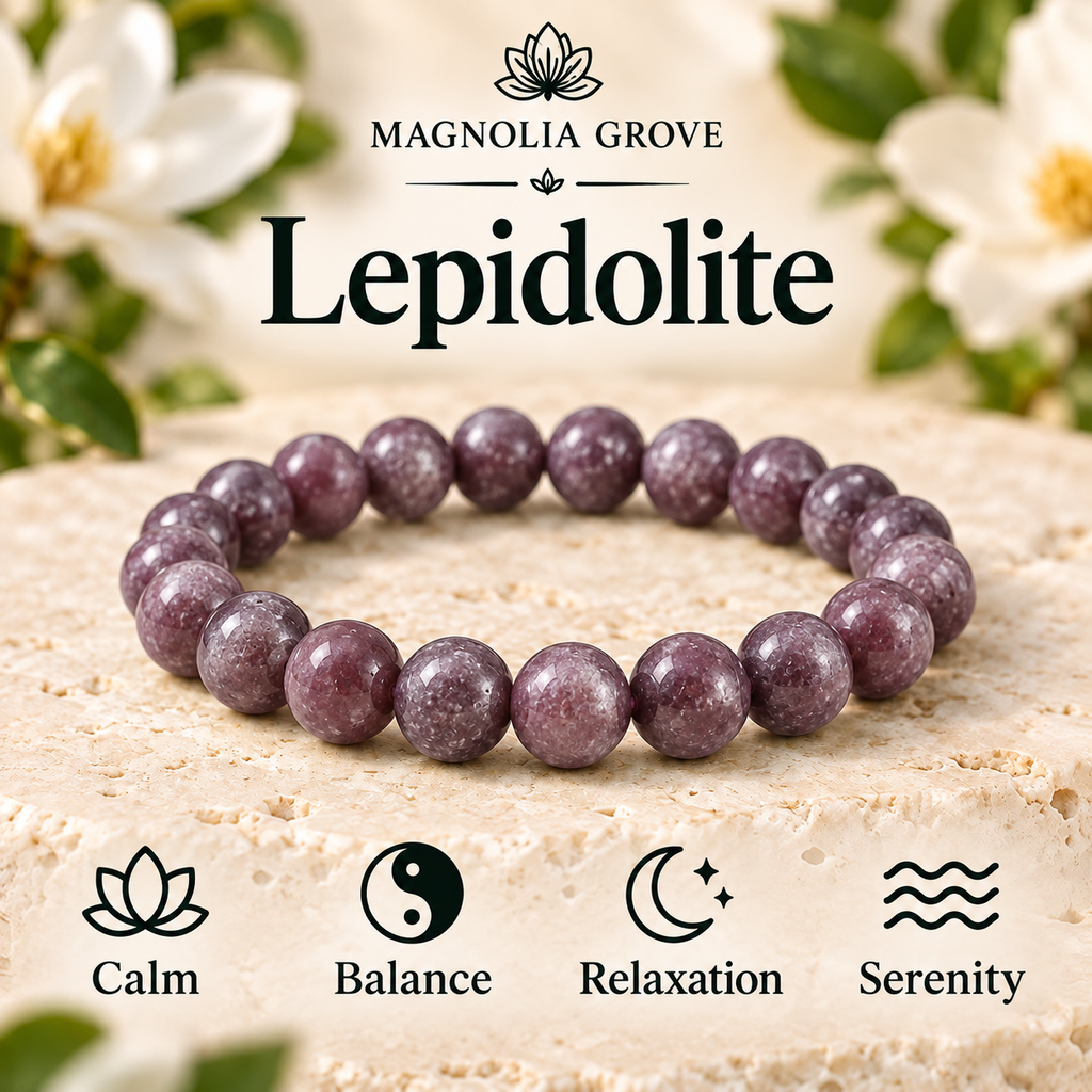 Lepidolite 8mm stretch bracelet hero