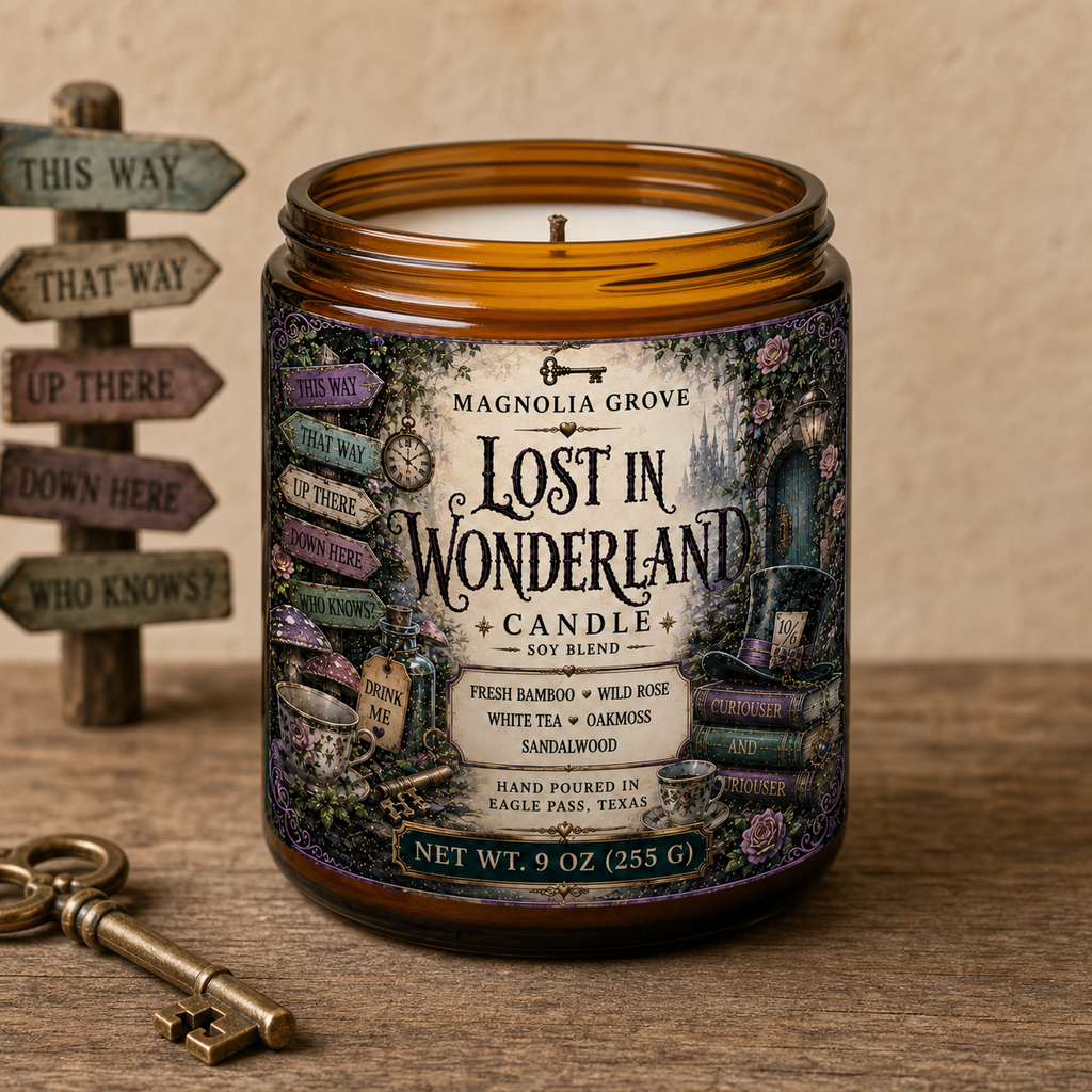 Lost in Wonderland 9 oz candle from Magnolia Grove Gifts