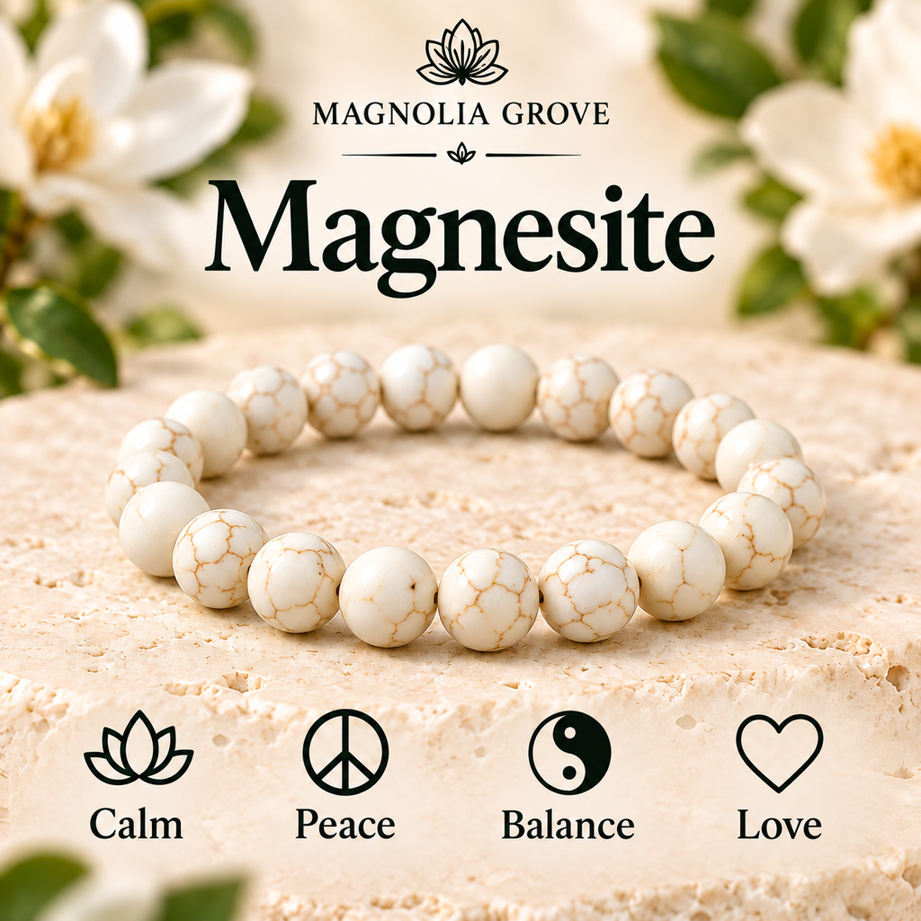 Magnesite 8mm stretch bracelet hero