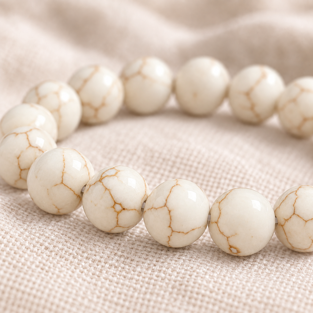 Magnesite 8mm stretch bracelet macro