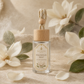 Magnolia Mist Car Air Freshener — 8 mL glass bottle with wood cap