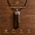 Mahogany Obsidian pencil pendant — main branded image