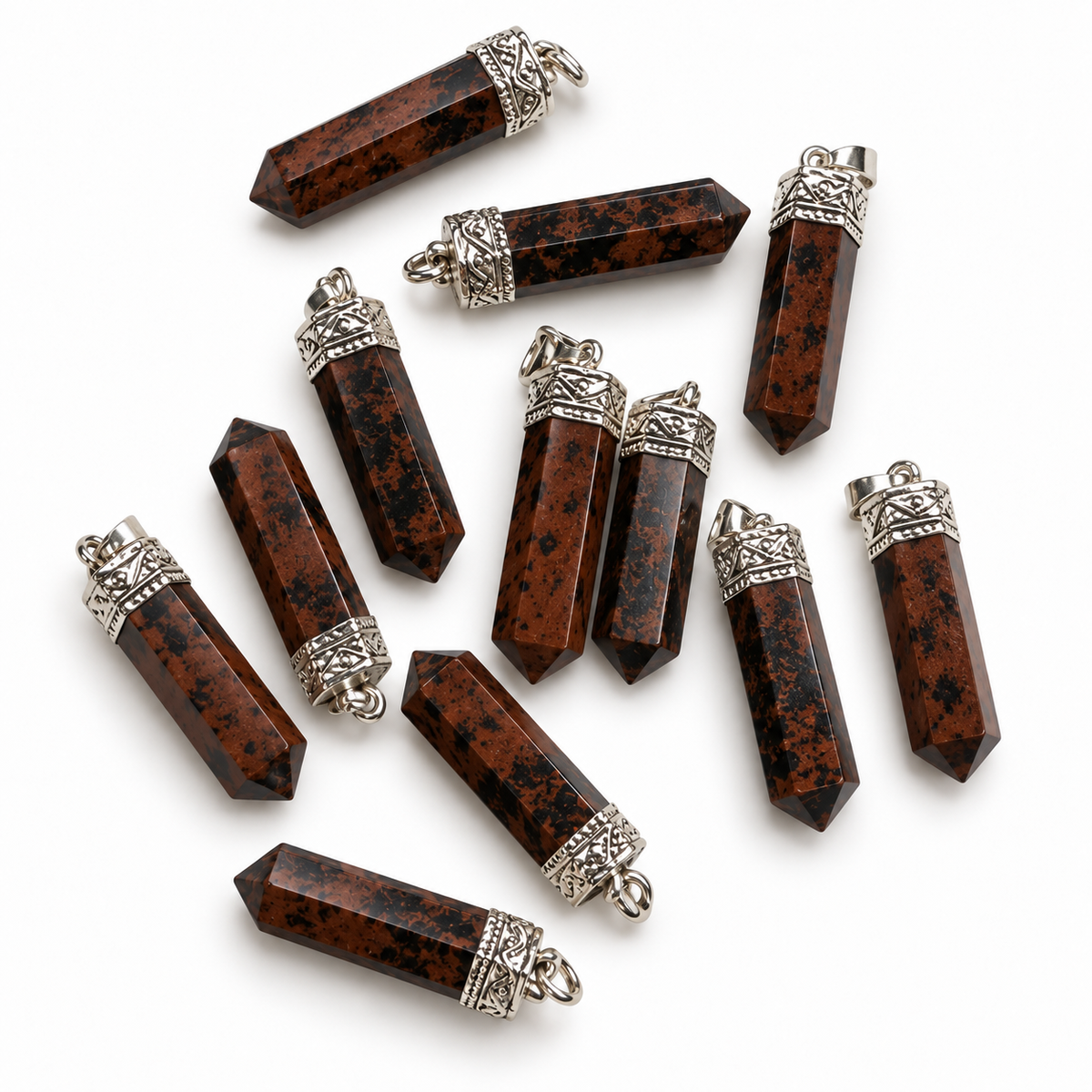 Mahogany Obsidian pencil pendant — color and pattern variations