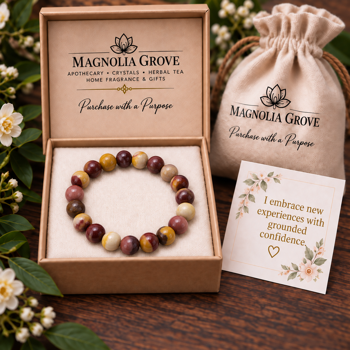 Mookaite Jasper 8mm stretch bracelet gift