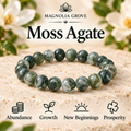 Moss Agate 8mm stretch bracelet hero