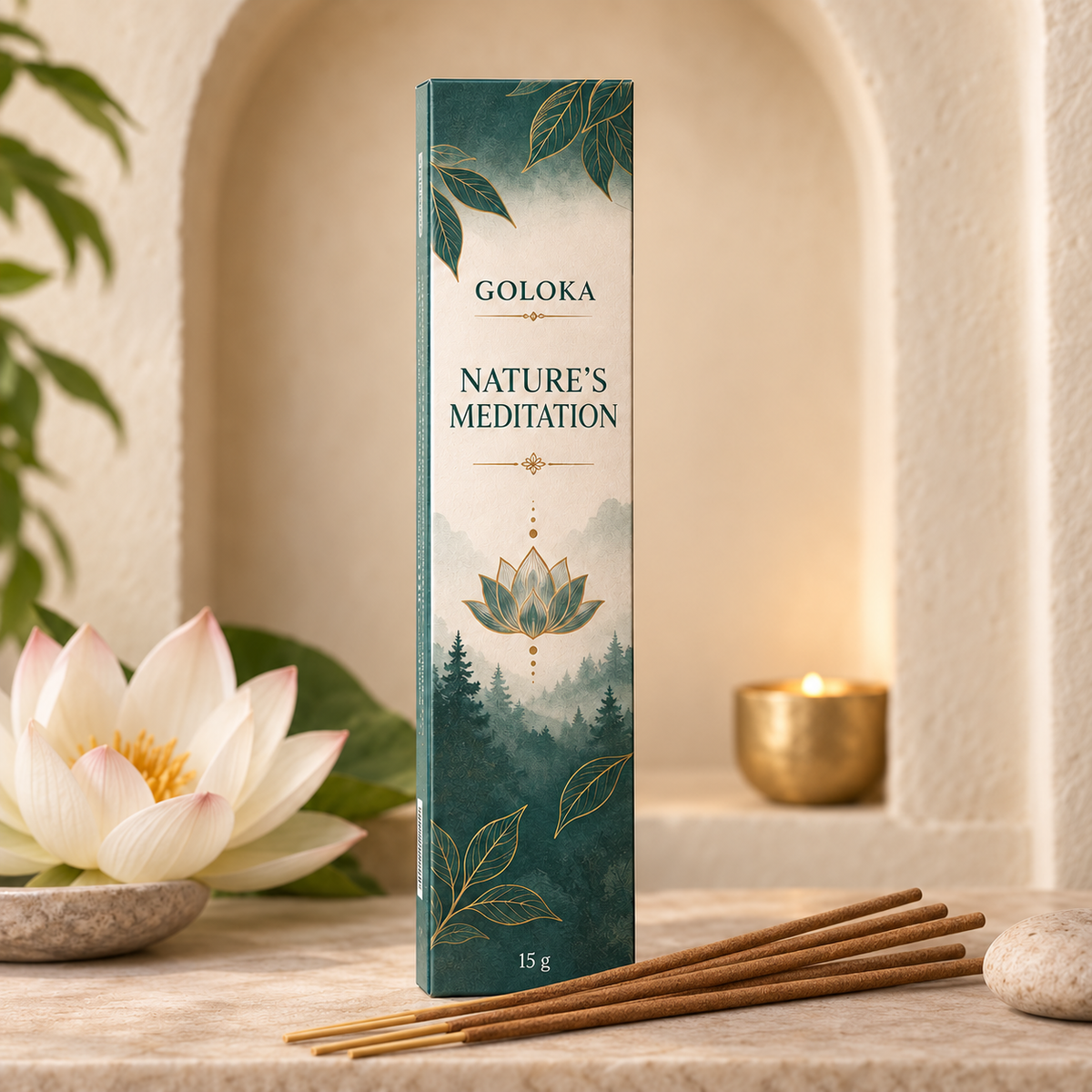 Goloka Nature's Meditation Incense Sticks – 15 Gram Pack