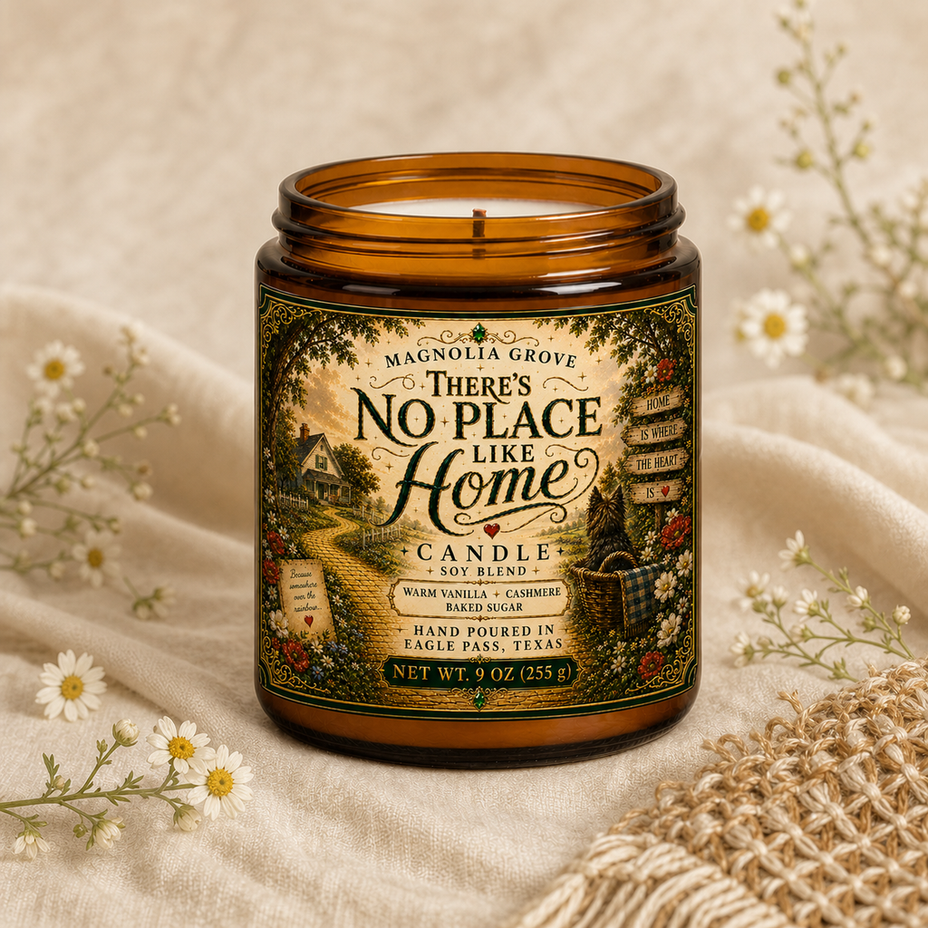 No Place Like Home 9 oz soy-blend candle from Magnolia Grove Gifts