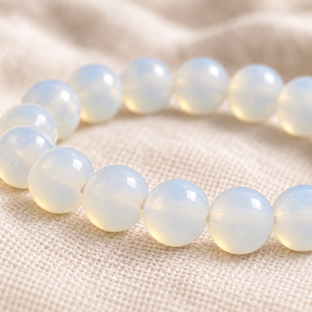 Opalite 8mm stretch bracelet macro