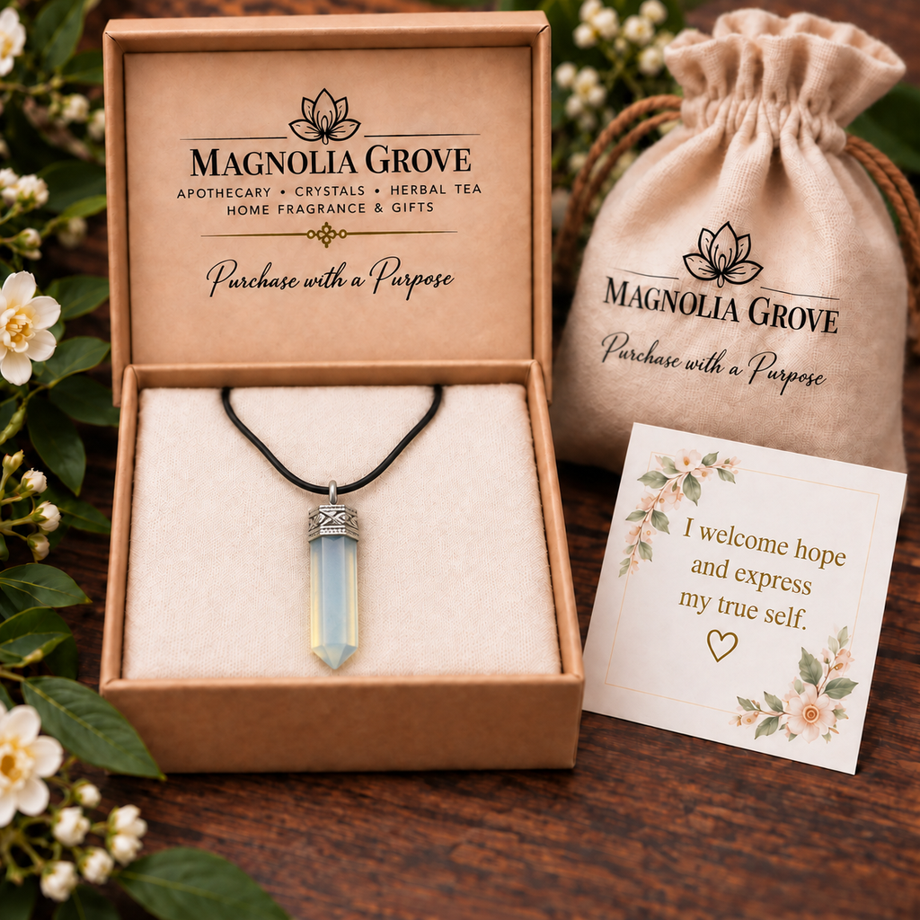 Opalite pencil pendant — gift presentation