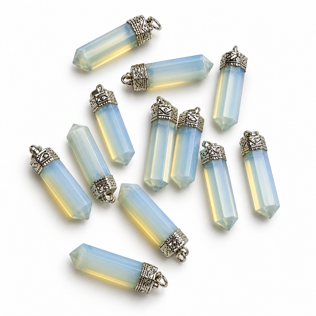 Opalite pencil pendant — color and pattern variations