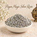 Pagan Magic Silver Resin natural resin incense in an elegant ceramic bowl