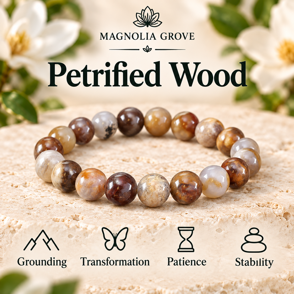 Petrified Wood 8mm stretch bracelet hero