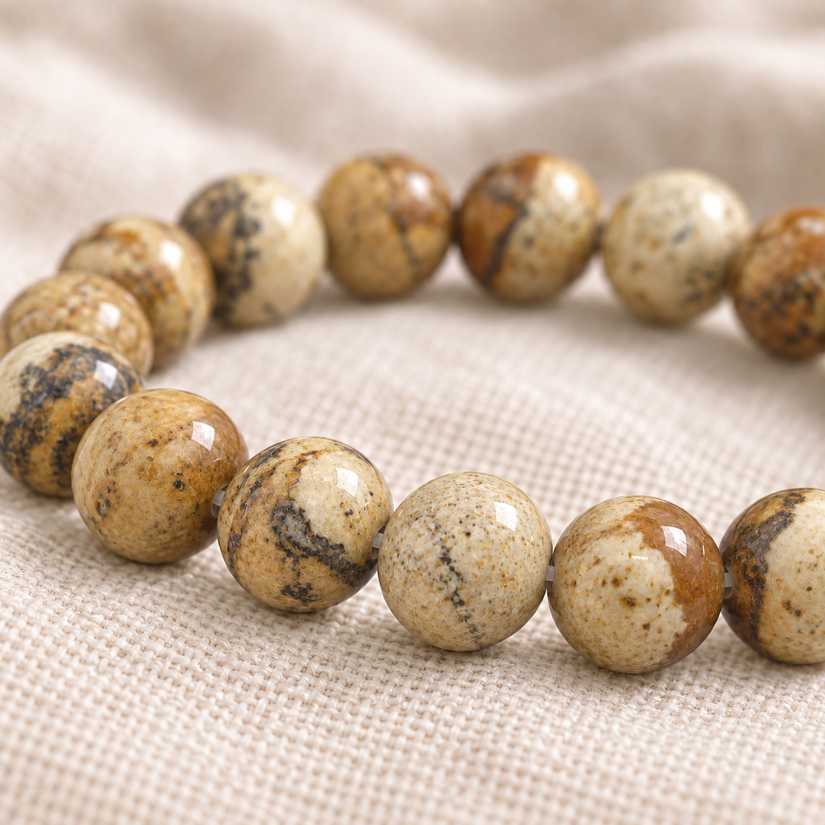 Picture Jasper 8mm stretch bracelet macro