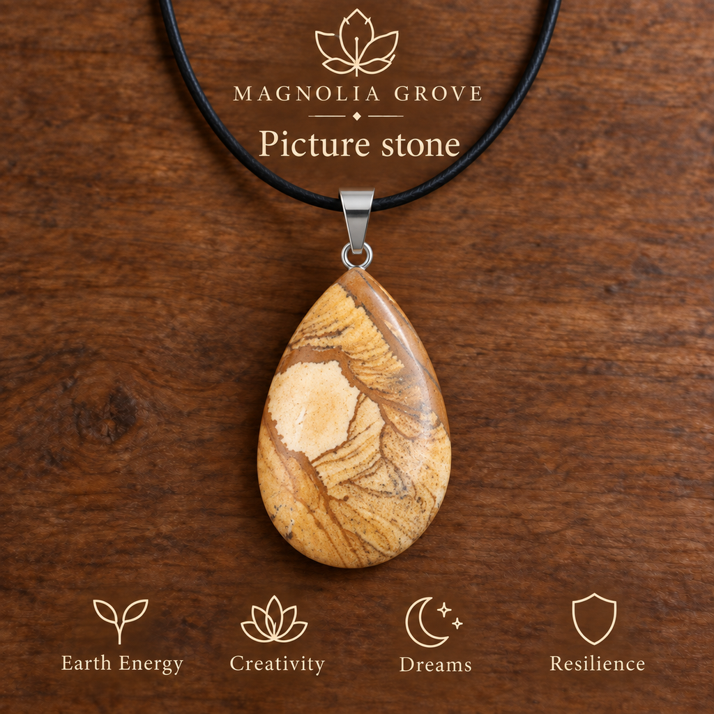 Picture stone drop pendant — main