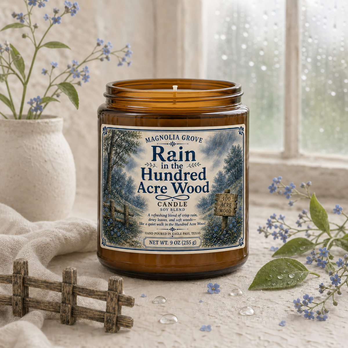 Rain in the Hundred Acre Wood 9 oz candle from Magnolia Grove Gifts