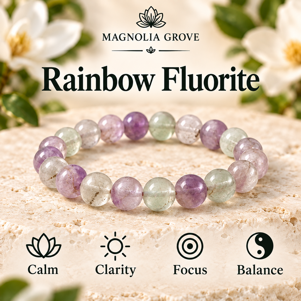 Rainbow Fluorite 8mm stretch bracelet hero