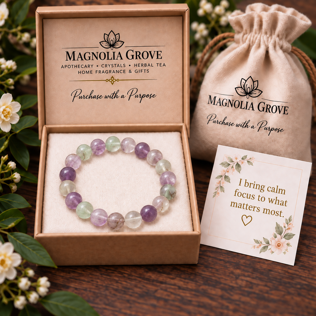 Rainbow Fluorite 8mm stretch bracelet gift