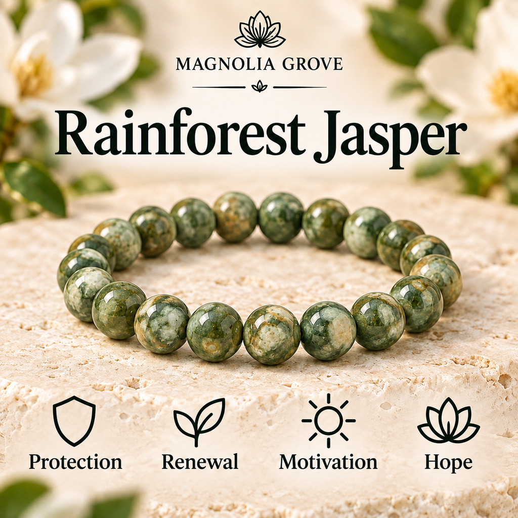 Rainforest Jasper 8mm stretch bracelet hero