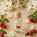 Raspberry Car Air Freshener — 8 mL glass bottle with wood cap