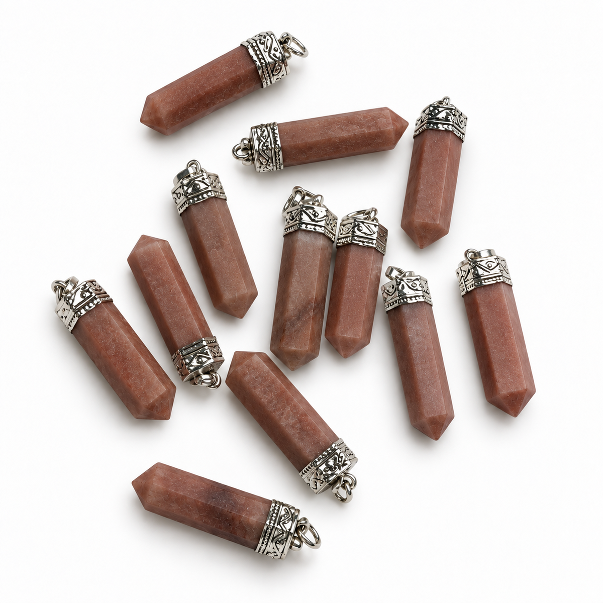 Red Aventurine pencil pendant — color and pattern variations