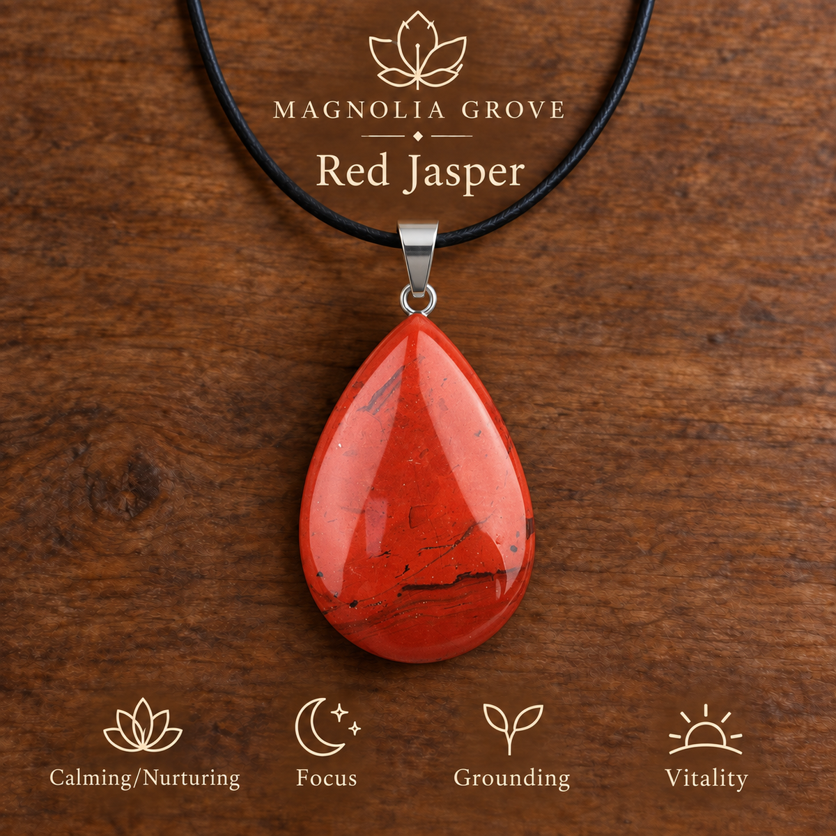 Red Jasper drop pendant — main