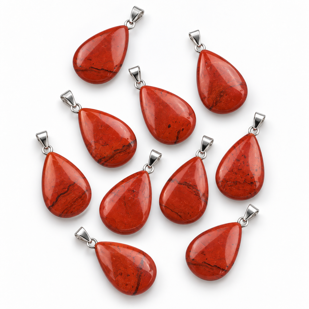 Red Jasper drop pendant — variations