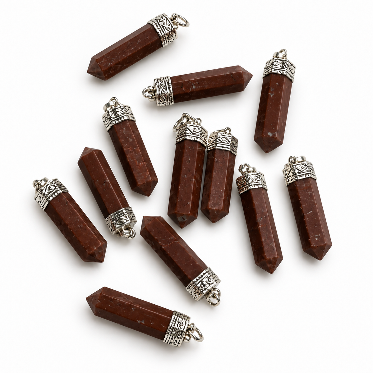 Red Jasper pencil pendant — color and pattern variations