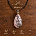 Rhodonite drop pendant — main