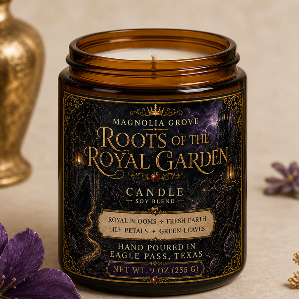 Roots of the Royal Garden soy-blend candle from Magnolia Grove Gifts