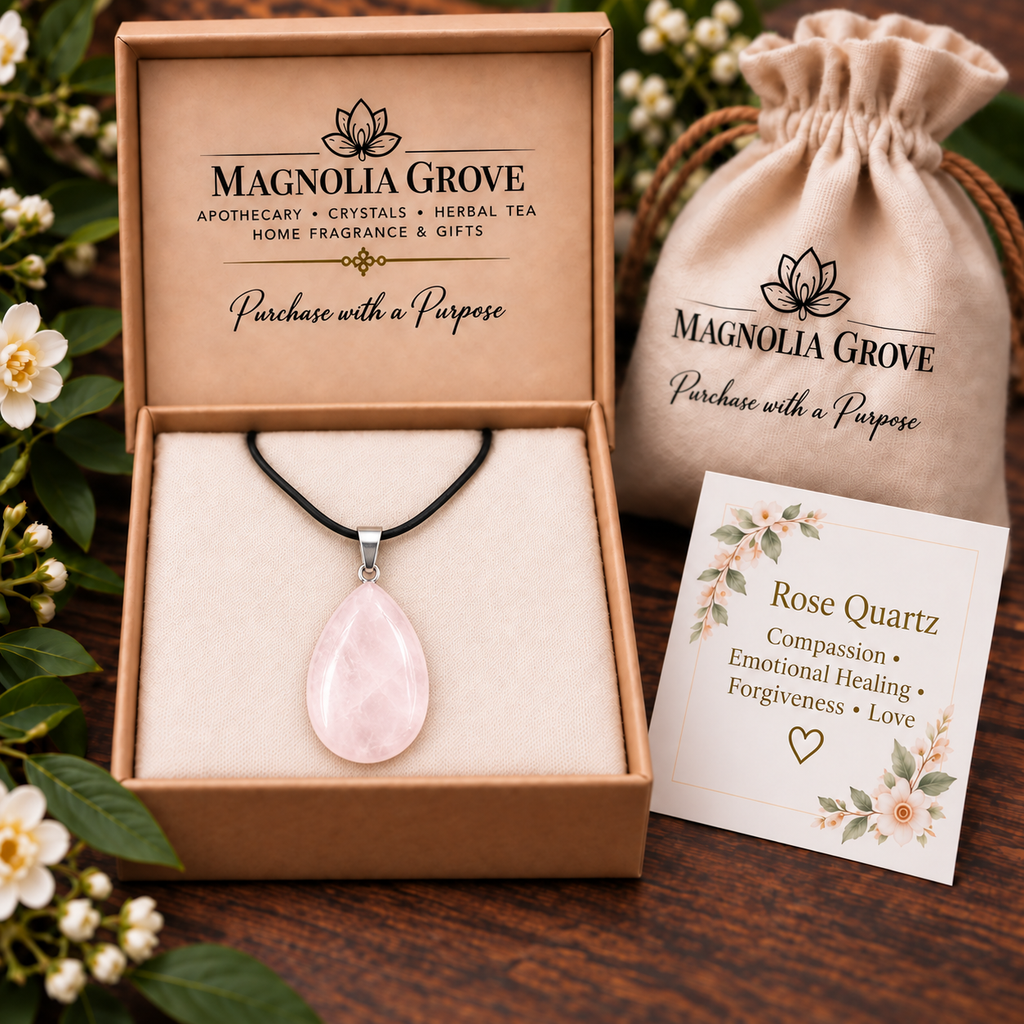 Rose Quartz drop pendant — gift