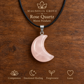 Rose Quartz Moon Pendant — Main image