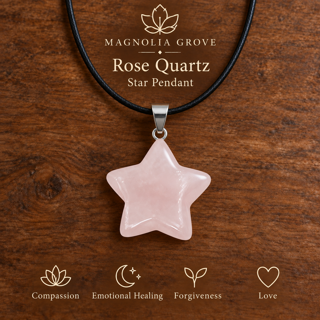 Rose Quartz Star Pendant — main image