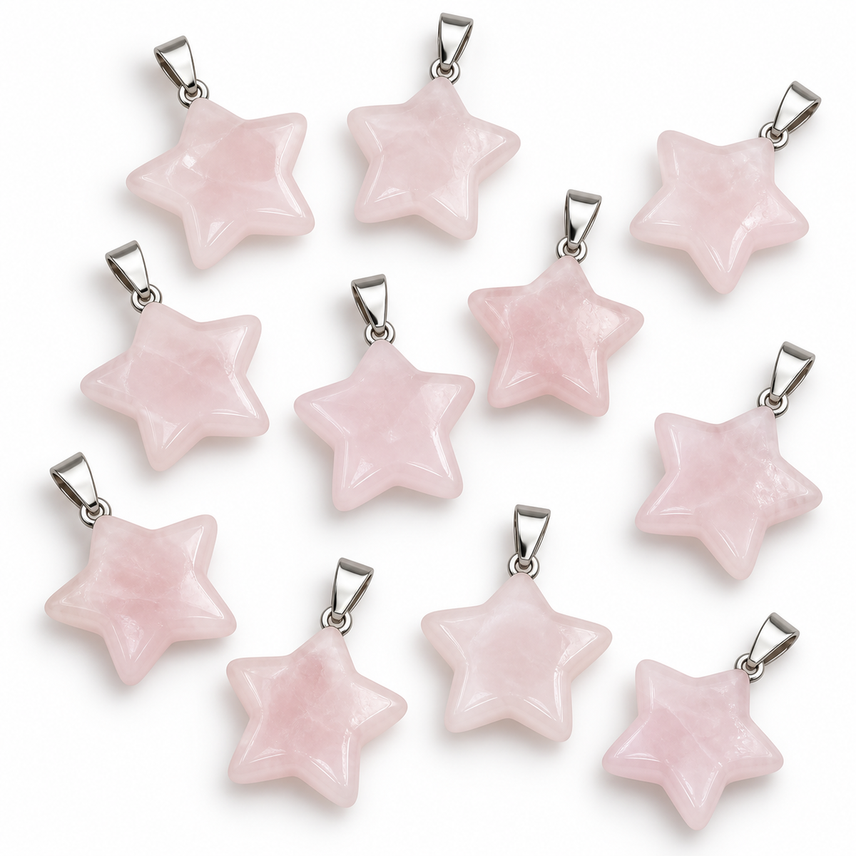 Rose Quartz Star Pendant — Stone variations