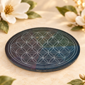 Flower of Life Soapstone Incense Plate – 4 Inch