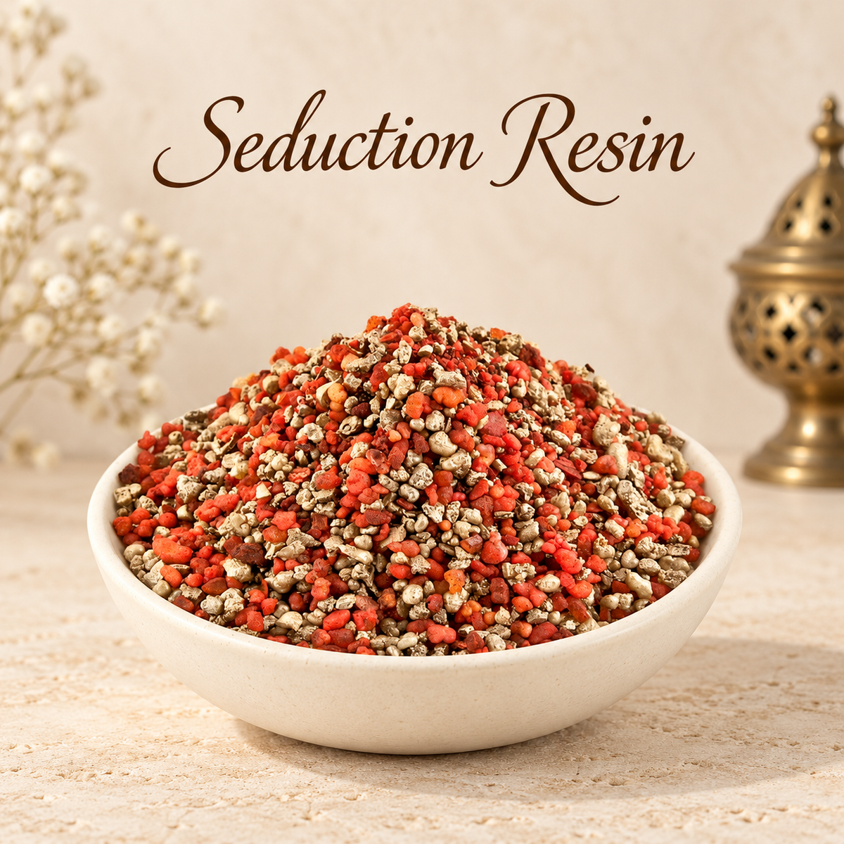 Seduction Resin natural resin incense in an elegant ceramic bowl
