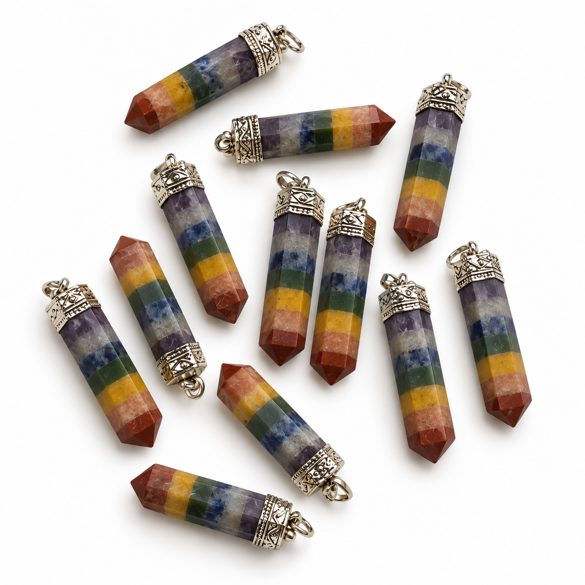 Seven Chakra pencil pendant — color and pattern variations